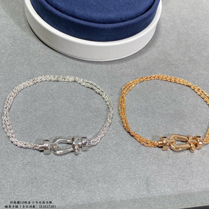 [Marin-Jewelry]FORCE SMALL HORSESHOE  DIAMOND CHAIN ROPE BRACELET