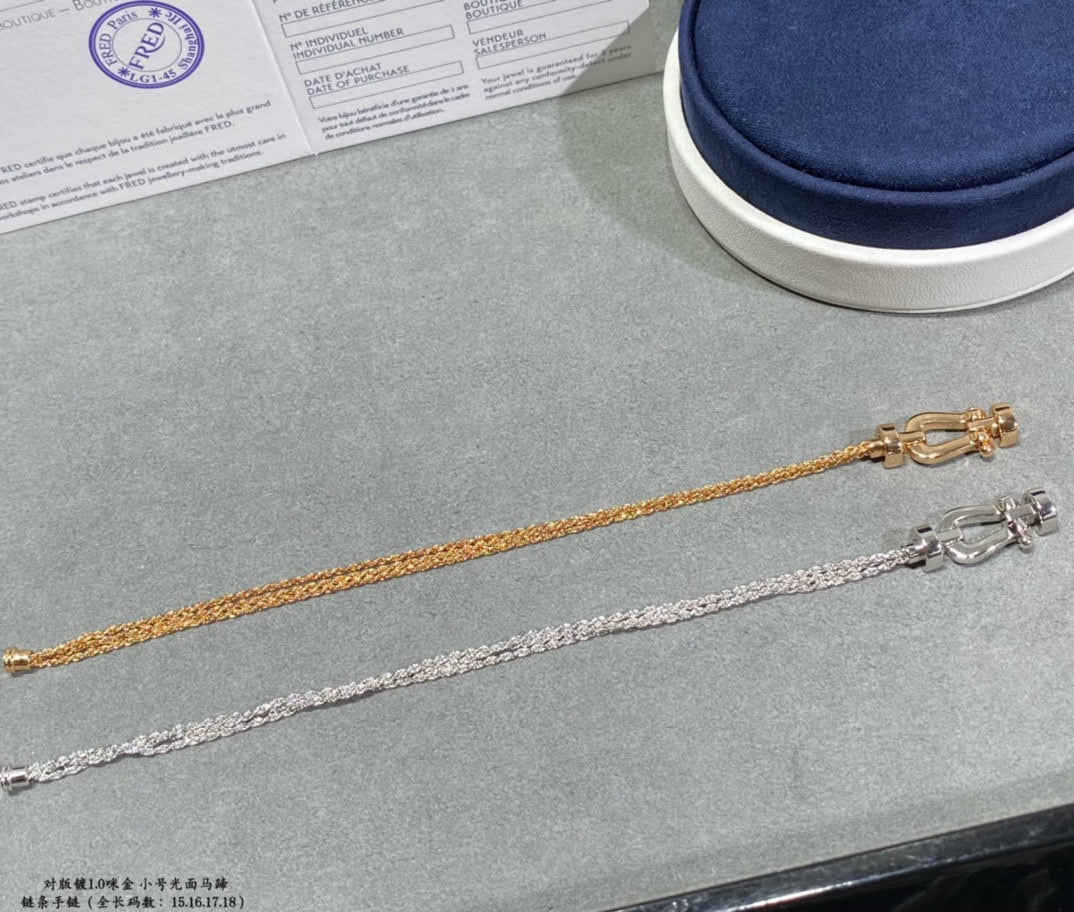 [Marin]FORCE SMALL HORSESHOE  DIAMOND CHAIN ROPE BRACELET