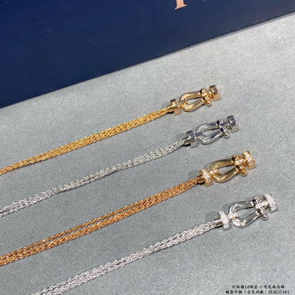 [Marin-Jewelry]FORCE SMALL HORSESHOE  DIAMOND CHAIN ROPE BRACELET