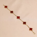 [⭐Shinejoy] CLOVER 5 MOTIF RED CORNELIAN BRACELET COLLECTION