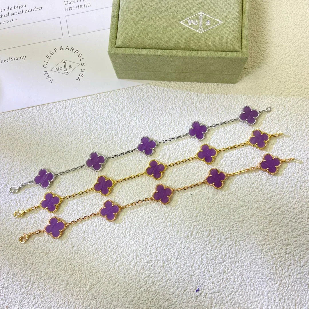 [Marin-Jewelry] CLOVER 5 MOTIF VIOLET BRACELET COLLECTION