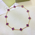 [Marin Jewelry]TRÈFLE 10 MOTIFS VIOLET COLLIER