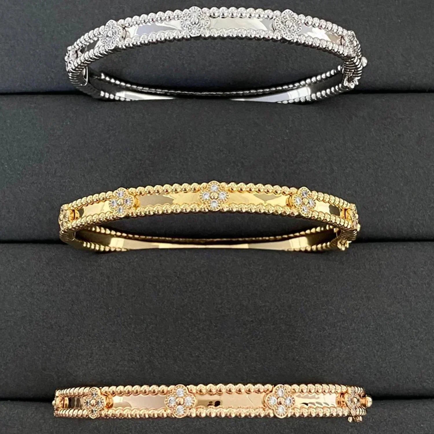 [Marin]CLOVER BRACELET 4MM DIAMONDS