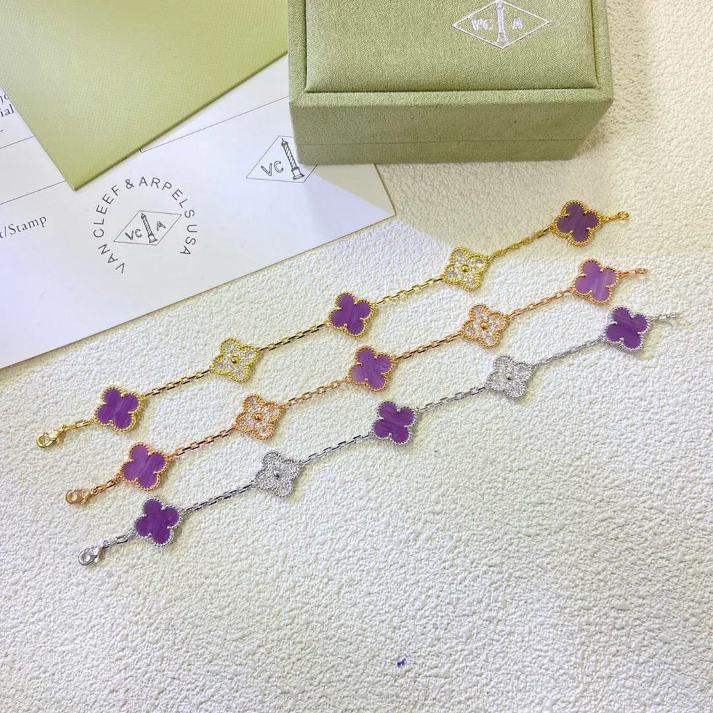 [⭐Shinejoy] CLOVER 5 MOTIF VIOLET BRACELET COLLECTION