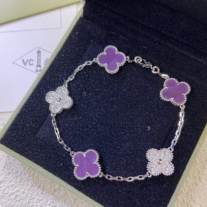[Marin-Jewelry] CLOVER 5 MOTIF VIOLET BRACELET COLLECTION