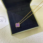[Marin Jewelry]CLOVER 15MM  PURPLE VIOLET NECKLACE