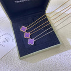[Marin Jewelry]CLOVER 15MM  PURPLE VIOLET NECKLACE
