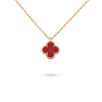 [Marin]CLOVER MINI 9.5MM WHITE CARNELIANS NECKLACE