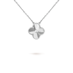 [Marin]CLOVER 15MM LASER NECKLACE SILVER