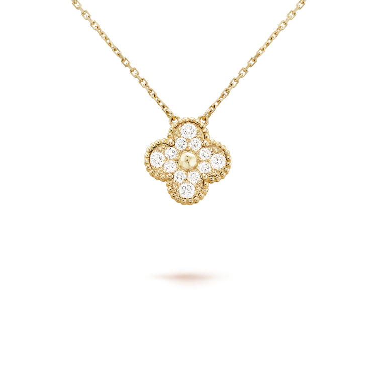 [Marin]クローバー15MMダイヤモンドシングルフラワーネックレス
