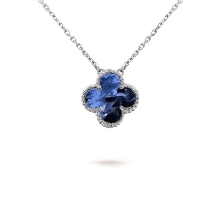 [Marin-Jewelry]CLOVER 15MM PIETERSITE NECKLACE SILVER