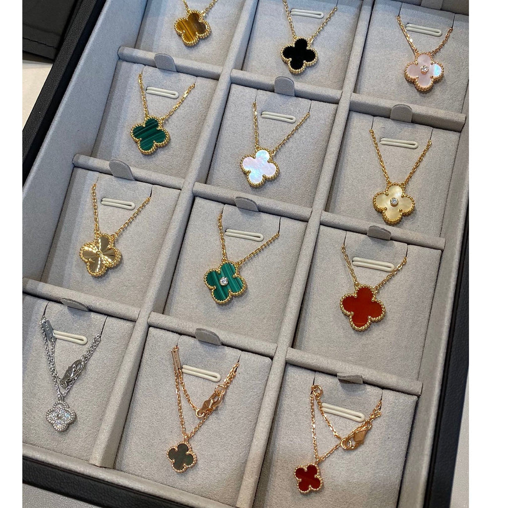 [Marin]CLOVER 15MM LASER NECKLACE SILVER