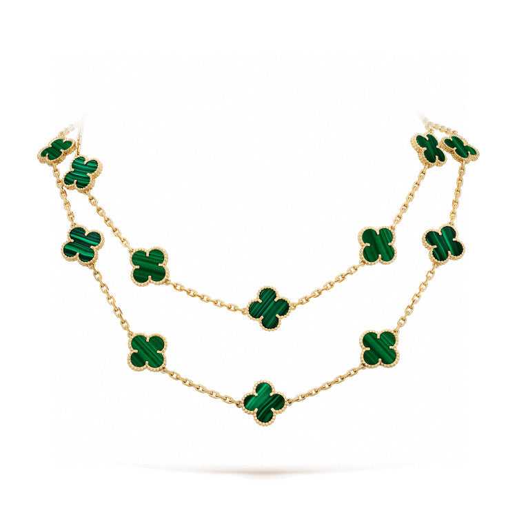 [Marin-Jewelry]CLOVER 20 MOTIFS MALACHITE GOLD