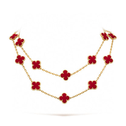 [Marin]CLOVER 20 MOTIFS CARNELIAN NECKLACE