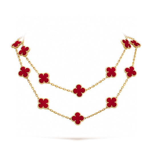 [Marin]CLOVER 20 MOTIFS CARNELIAN NECKLACE