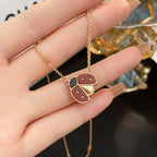 [Marin]LUCKY カーネリアン てんとう虫ネックレス