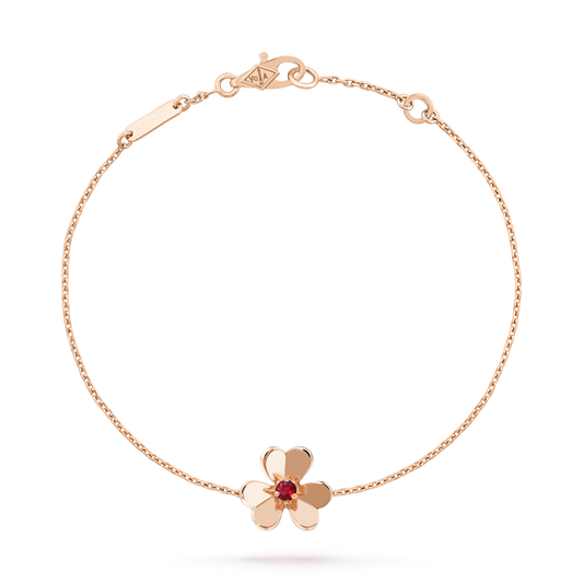 [Marin]FRIVOLE GOLD FLOWER PINK MALACHITE BRACELET