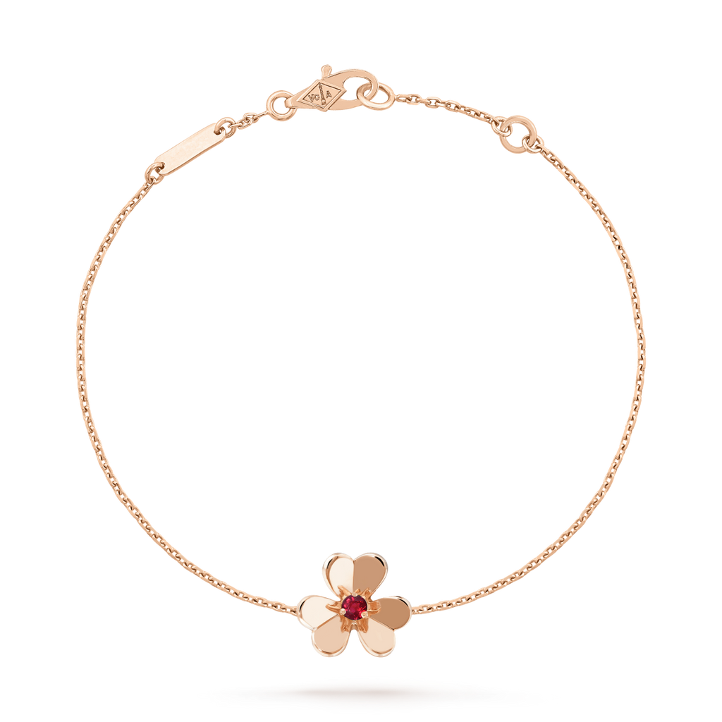[Marin]FRIVOLE GOLD FLOWER PINK MALACHITE BRACELET