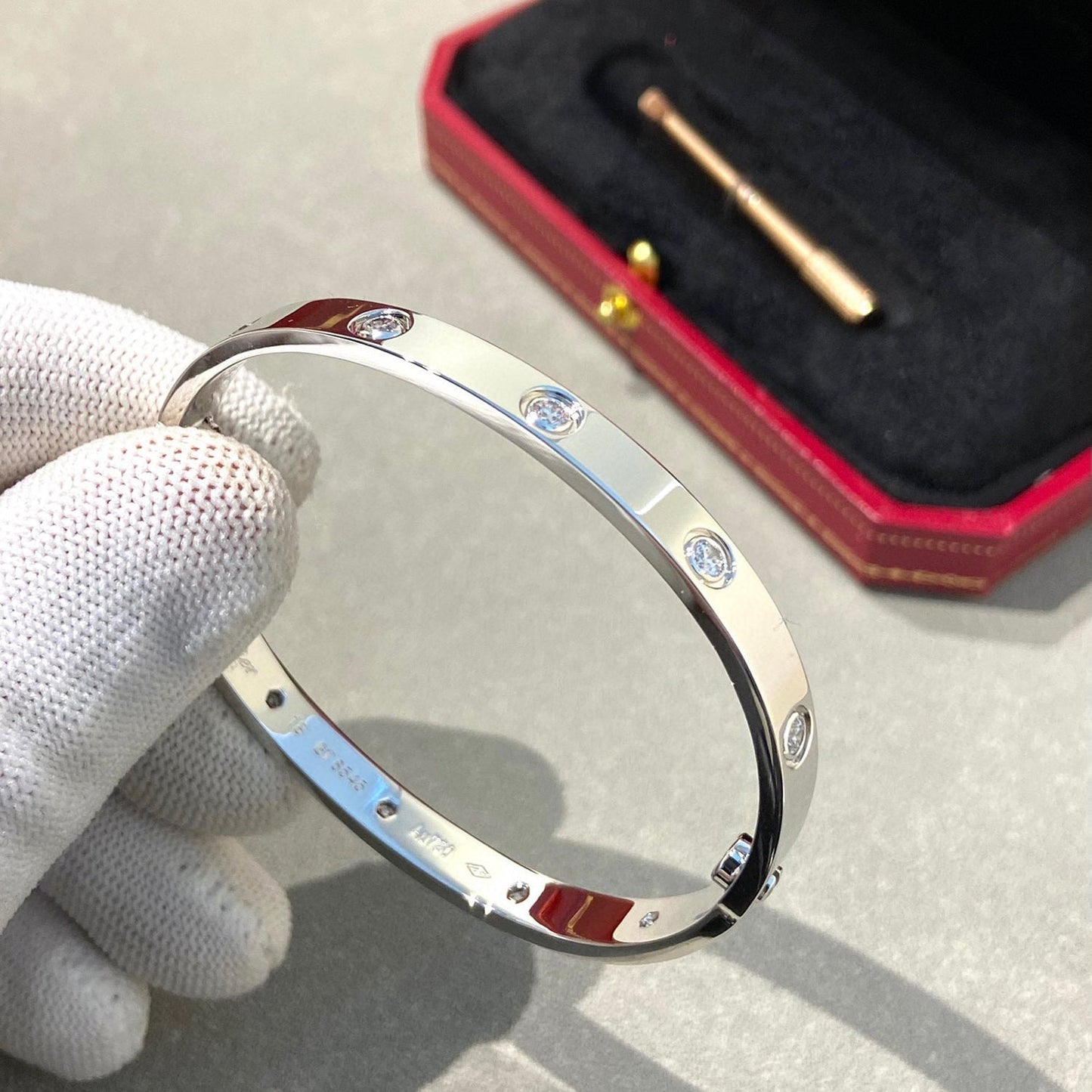 [Marin-Jewelry]LOVE BRACELET 6.1MM 10 DIAMONDS