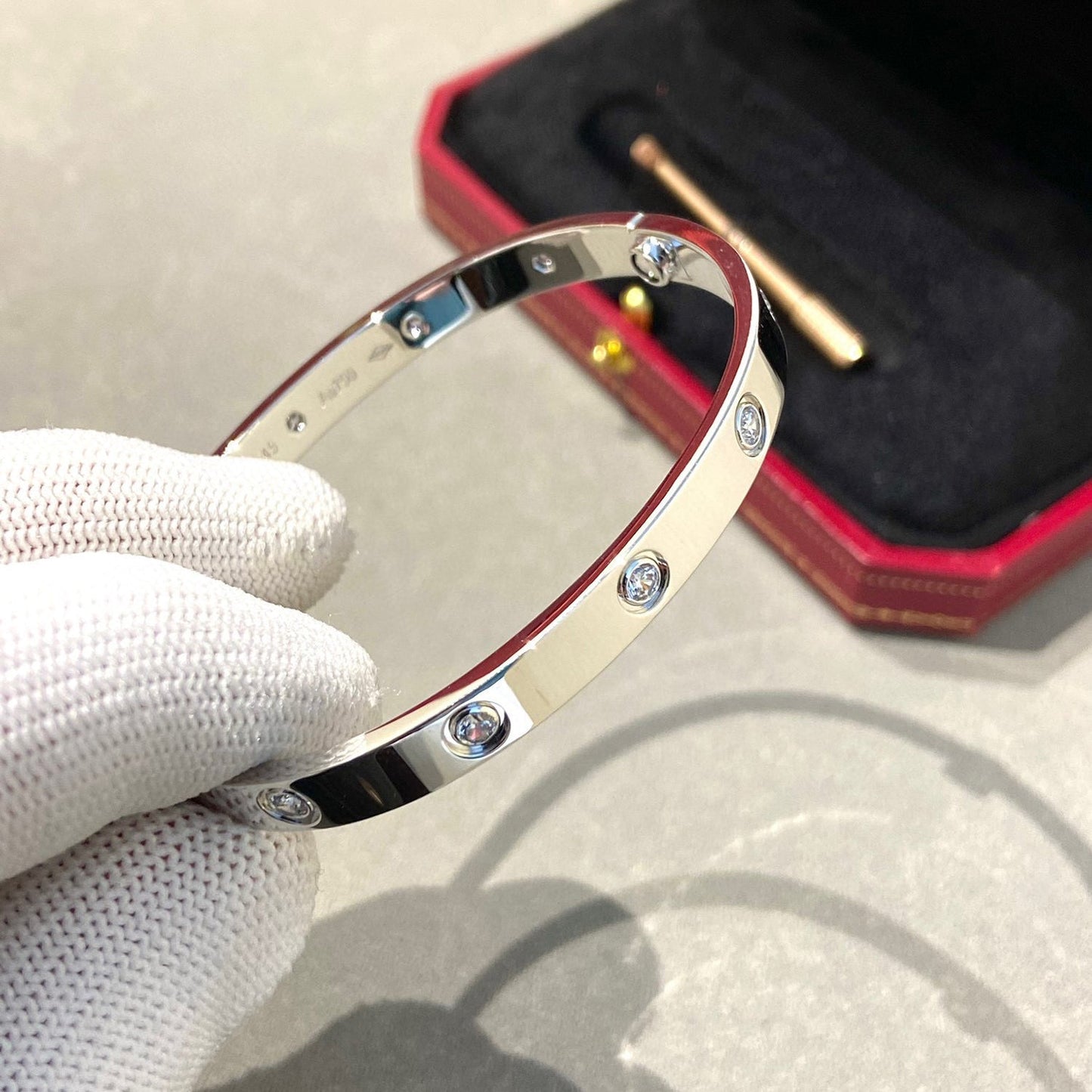 [Marin-Jewelry]LOVE BRACELET 6.1MM 10 DIAMONDS
