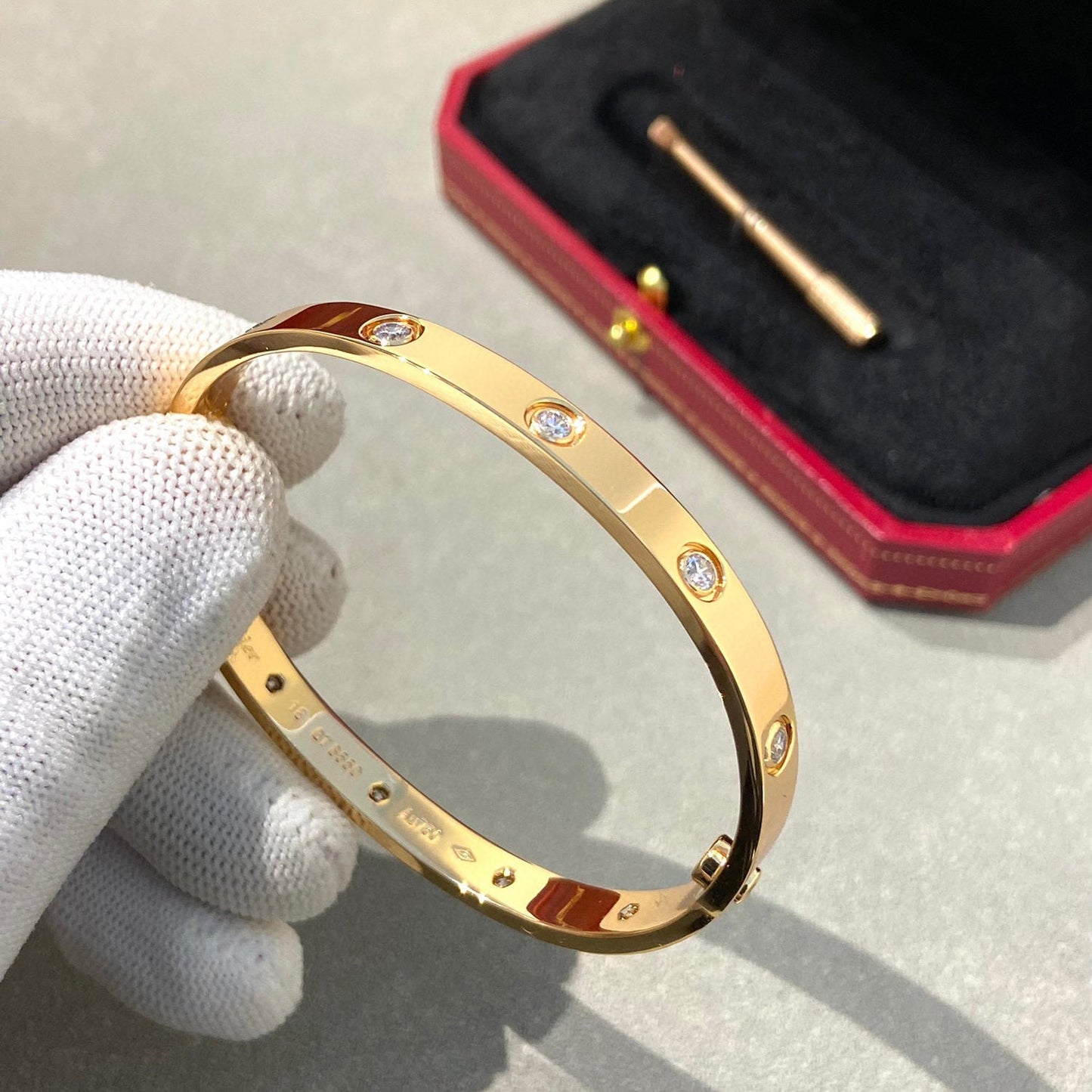 [Marin-Jewelry]LOVE BRACELET 6.1MM 10 DIAMONDS