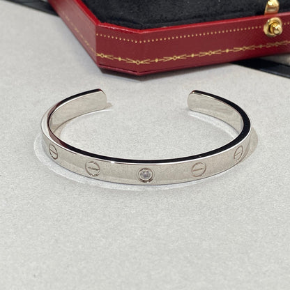 [Marin]LOVE BRACELET 6.1MM 1 DIAMOND OPEN CUFF