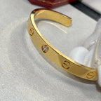 [Marin]LOVE BRACELET 6.1MM 1 DIAMOND OPEN CUFF
