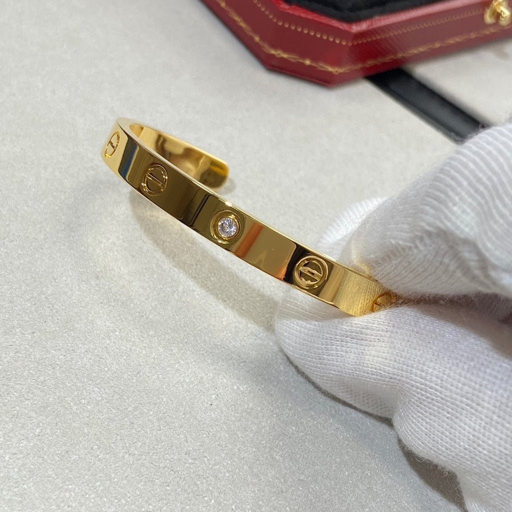 [Marin]LOVE BRACELET 6.1MM 1 DIAMOND OPEN CUFF