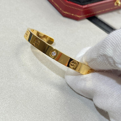 [Marin]LOVE BRACELET 6.1MM 1 DIAMOND OPEN CUFF