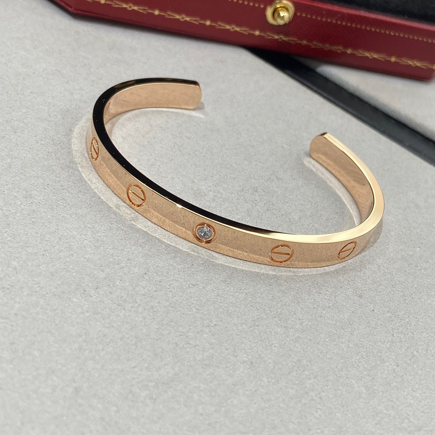 [Marin]LOVE BRACELET 6.1MM 1 DIAMOND OPEN CUFF