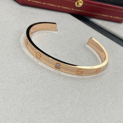 [Marin]LOVE BRACELET 6.1MM 1 DIAMOND OPEN CUFF