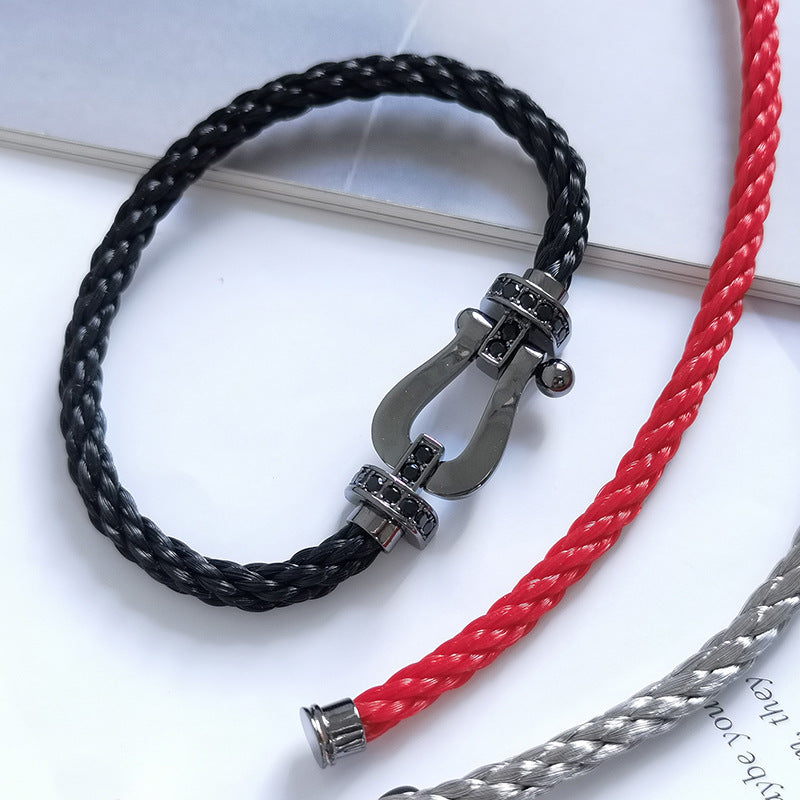 [Marin]FORCE LARGE SERIES HORSESHOE BLACK SAMURAI BRACELET