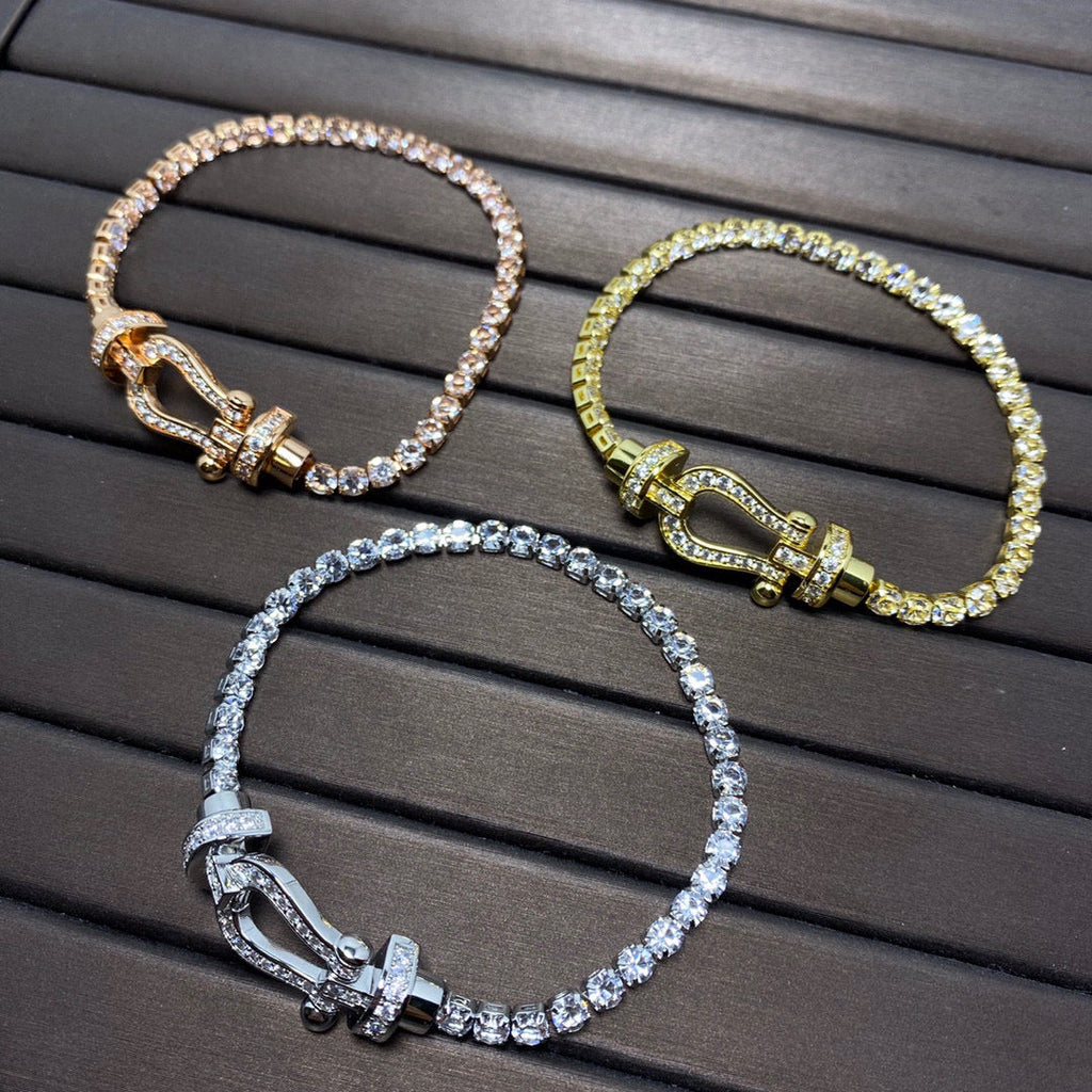 [Marin]BRACELET DE TENNIS CHEVAL STRASS