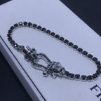 [Marin]FORCE GRAND BRACELET DE TENNIS EN FER À CHEVAL ENTIÈREMENT SERTI DE DIAMANTS
