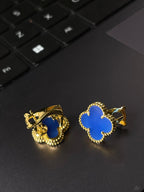 [Marin] CLOVER LARGE (20mm) 1 MOTIFS BLUE MOP STUD EARRINGS