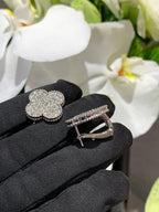 [Marin]CLOVER 20MM MOTIFS DIAMOND STUD EARRINGS SILVER