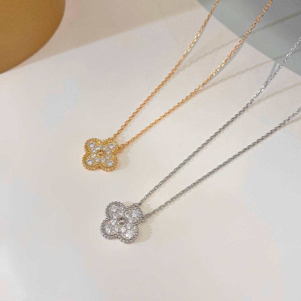 [Marin]クローバー15MMダイヤモンドシングルフラワーネックレス