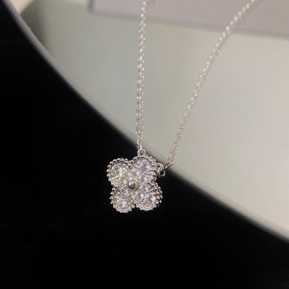 [Marin]CLOVER 15MM DIAMOND SINGLE FLOWER NECKLACE