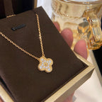 [Marin]クローバー15MMダイヤモンドシングルフラワーネックレス