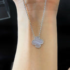 [Marin]COLLIER CLOVER 15MM CHALCEDOINE BLEUE ARGENT