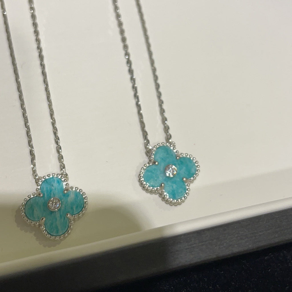 [Marin]CLOVER 15MM DIAMOND SVRES PORCELAIN  NECKLACE SILVER