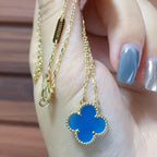 [Marin]COLLIER CLOVER 15 MM AGATE BLEUE