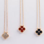 [Marin]CLOVER 15MM DIAMOND CARNELIAN NECKLACE