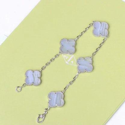 [Marin-Jewelry] クローバー 5モチーフ パープルカルセドニー ブレスレット コレクション