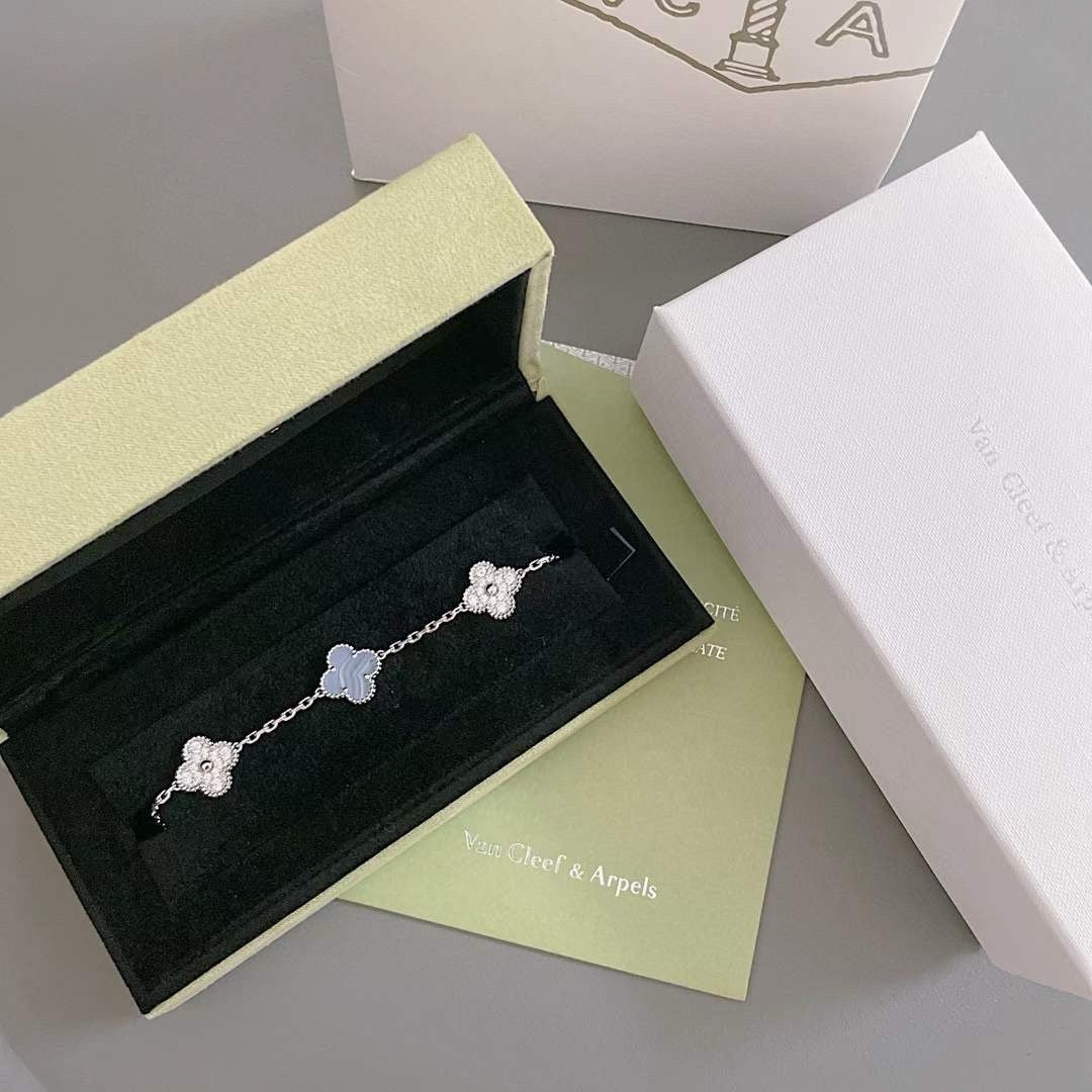 [Marin-Jewelry] クローバー 5モチーフ パープルカルセドニー ブレスレット コレクション