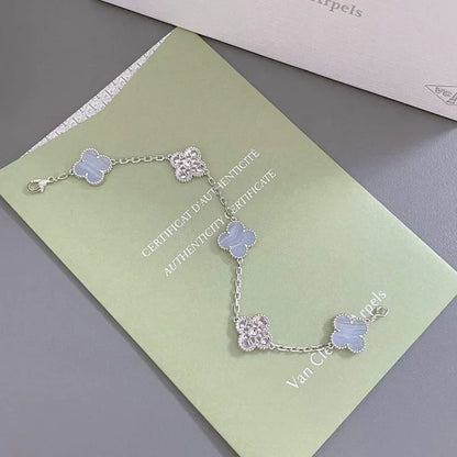 [Marin] CLOVER 5 MOTIF PURPLE CHALCEDONY BRACELET COLLECTION