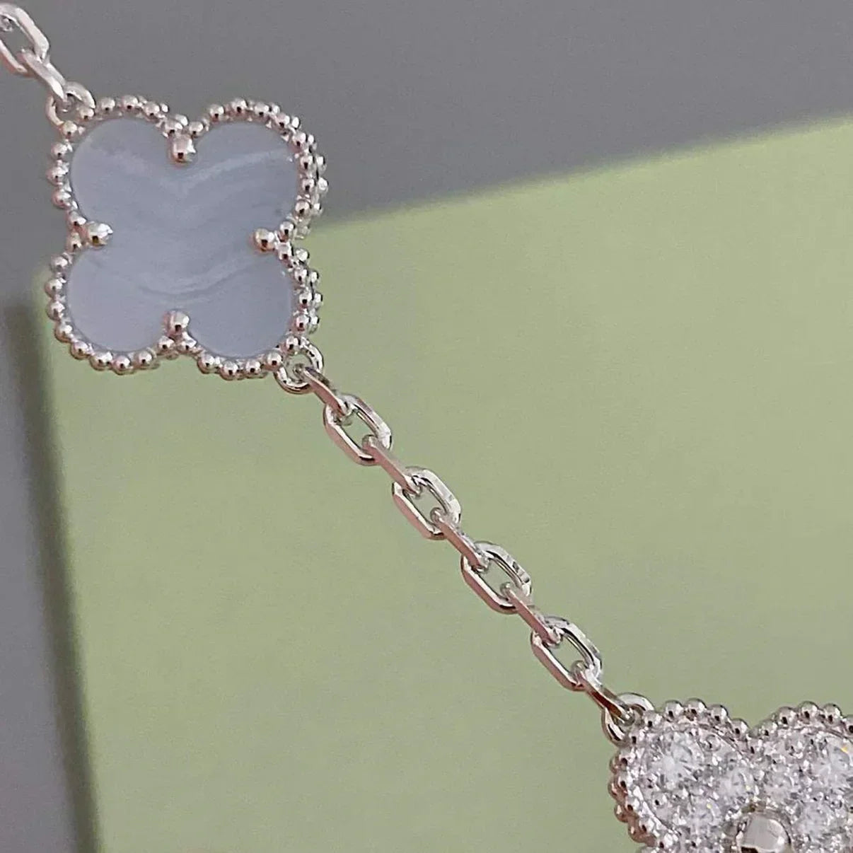 [Marin-Jewelry] クローバー 5モチーフ パープルカルセドニー ブレスレット コレクション
