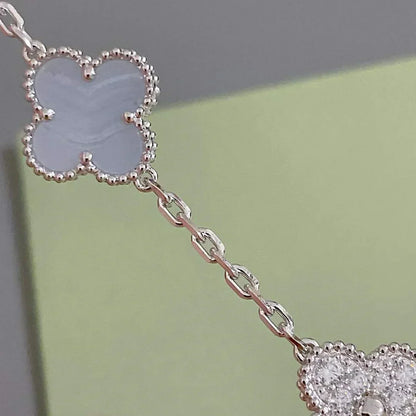 [Marin] CLOVER 5 MOTIF PURPLE CHALCEDONY BRACELET COLLECTION