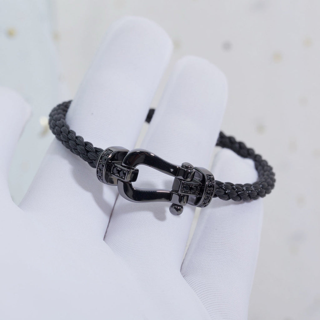 [Marin]FORCE LARGE SERIES HORSESHOE BLACK SAMURAI BRACELET