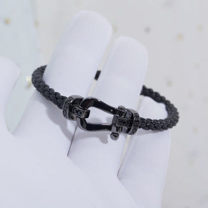 [Marin-Jewelry]FORCE LARGE SERIES HORSESHOE BLACK SAMURAI BRACELET